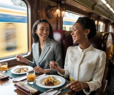 elegant women traveling