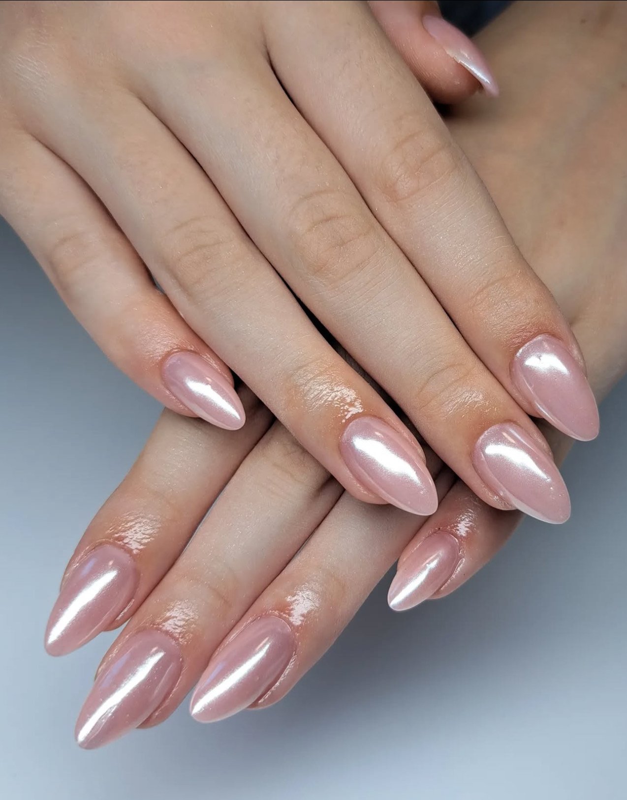 elegant chrome nails