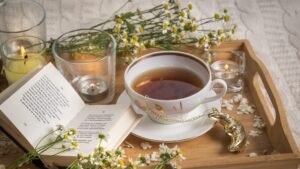 Beauty with skincare tea 