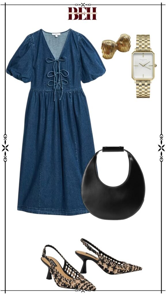 Denim dress outfit ideas with a timeless aesthetic for elegant fashion 