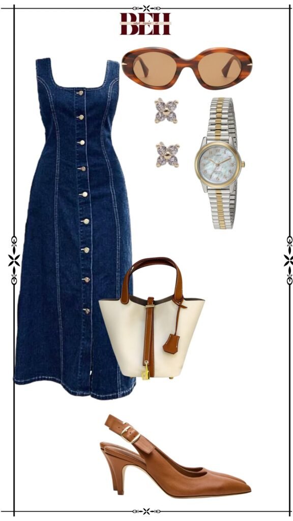 Denim dress outfit ideas with a timeless aesthetic for elegant fashion 