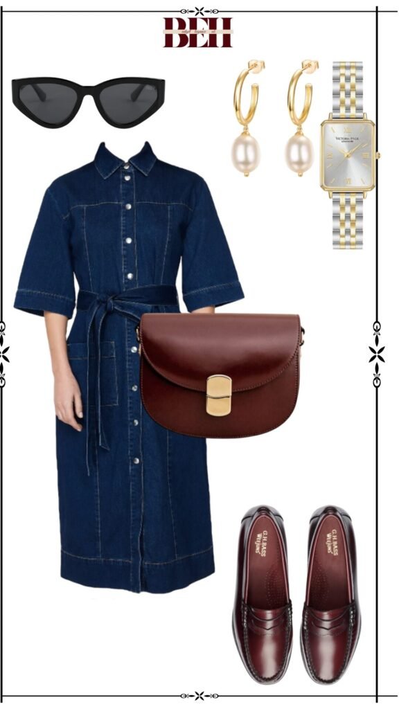 Denim dress outfit ideas with a timeless aesthetic for elegant fashion 
