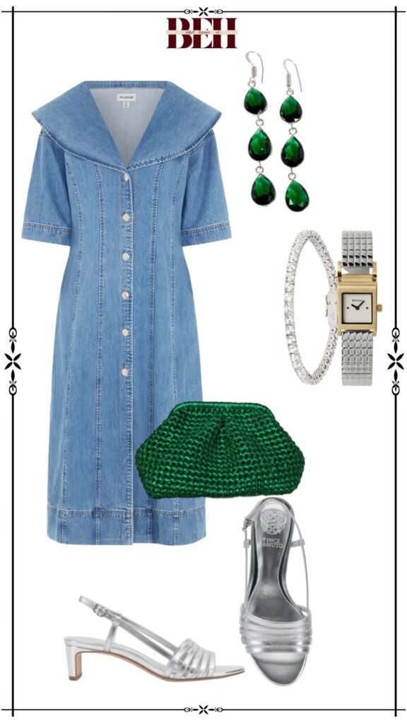 Denim dress outfit ideas with a timeless aesthetic for elegant fashion 