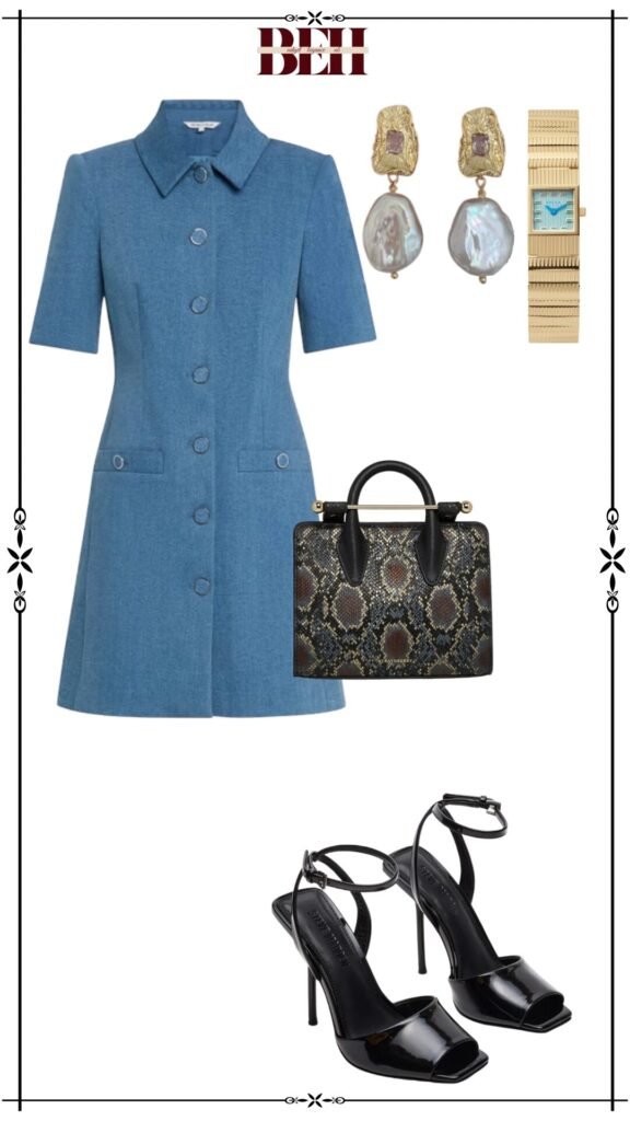 Denim dress outfit ideas with a timeless aesthetic for elegant fashion 