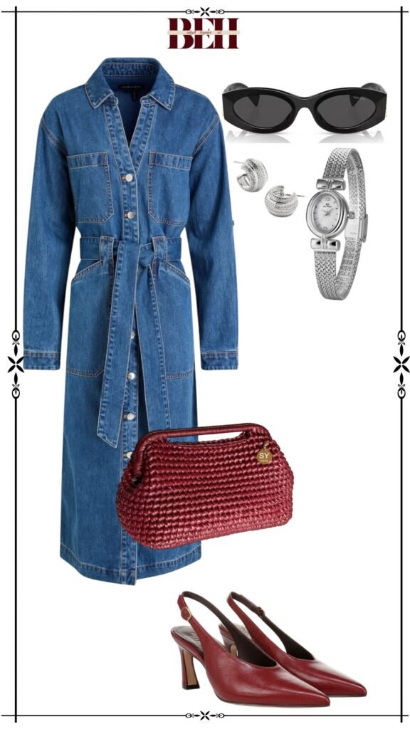 Denim dress outfit ideas with a timeless aesthetic for elegant fashion 