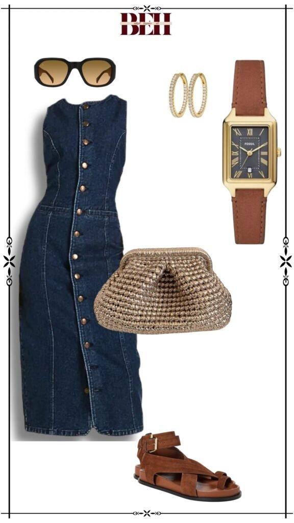 Denim dress outfit ideas with a timeless aesthetic for elegant fashion 