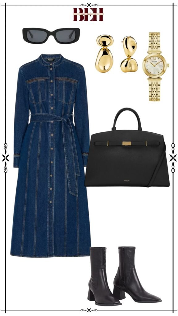 Denim dress outfit ideas with a timeless aesthetic for elegant fashion 