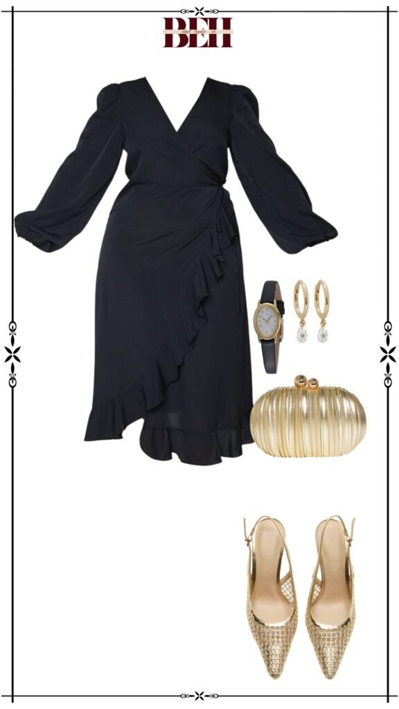 Wrap black dress for dinner