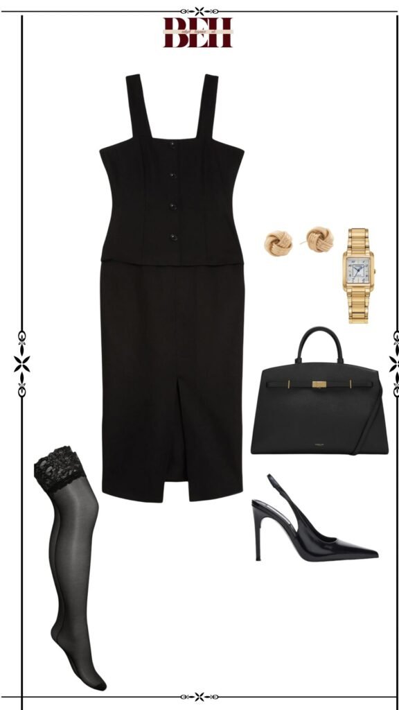Chick black dress outfit for work