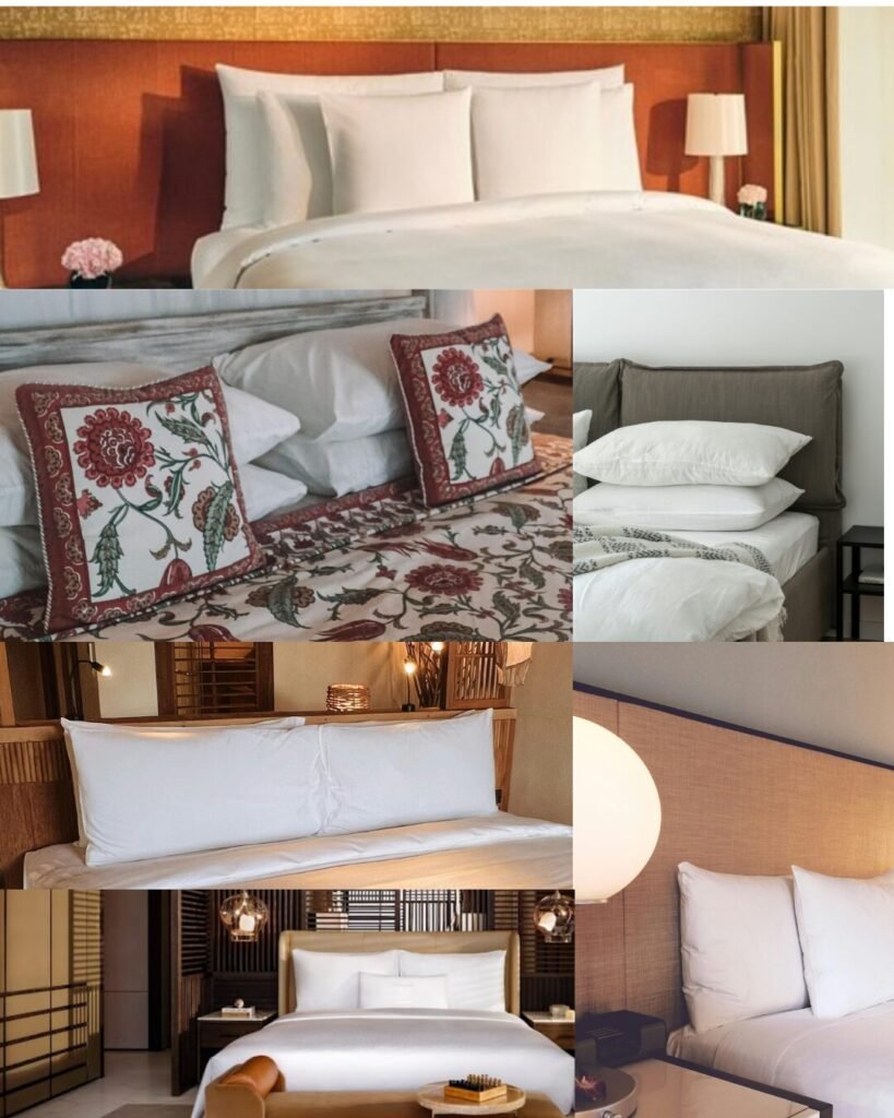 Luxury pillow layering for bed styling 